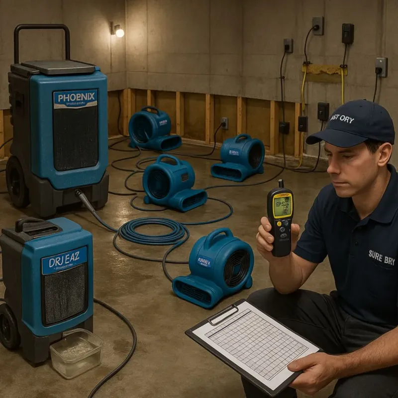 Structural Drying and Dehumidification process in Enon, OH